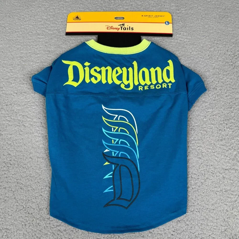 Disneyland Resort Dog Spirit Jersey Blue Size Large Disney Tails Pet Apparel NWT